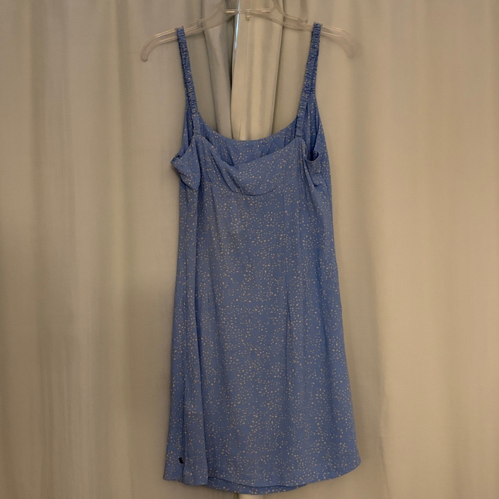 3 for $25! NWT Roxy Light Blue and White Patterned Mini Y2K Dress, size L - Picture 7 of 9